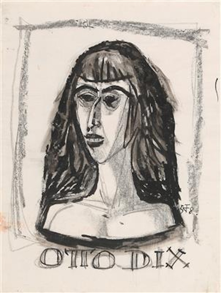 Französin (Plakatentwurf) - Frenchwoman by Otto Dix