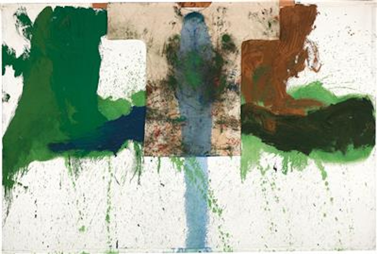 Action painting with gown and impasto painting by Hermann Nitsch