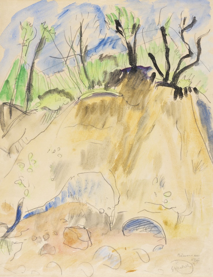 Bäume am Kliff by Erich Heckel