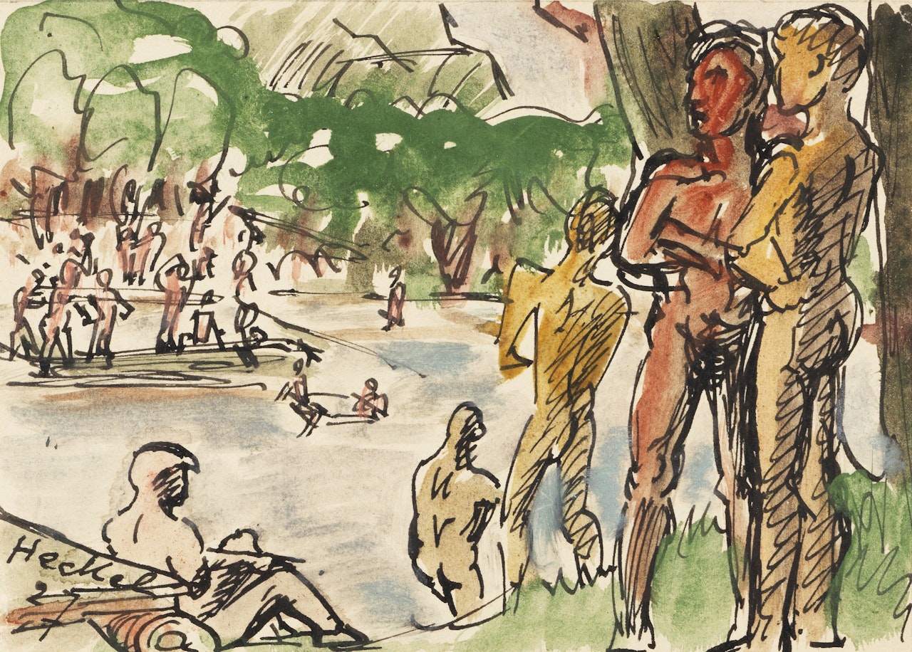 Badende am Main by Erich Heckel