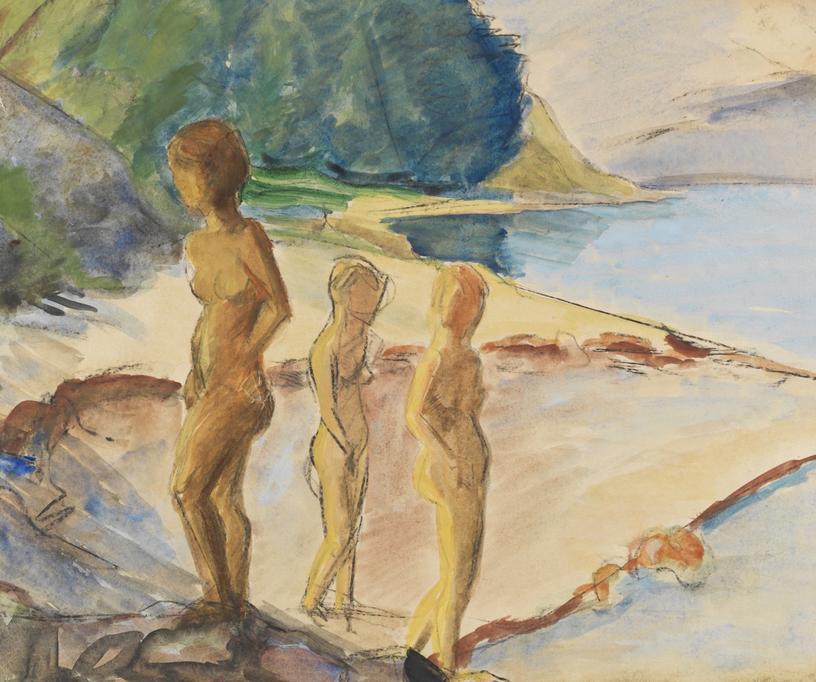 Drei Frauen am Strand by Erich Heckel