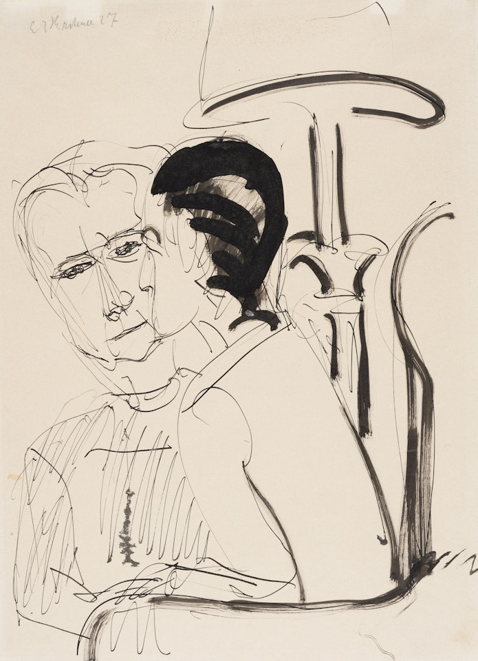 Gespräch unter der Lampe by Ernst Ludwig Kirchner
