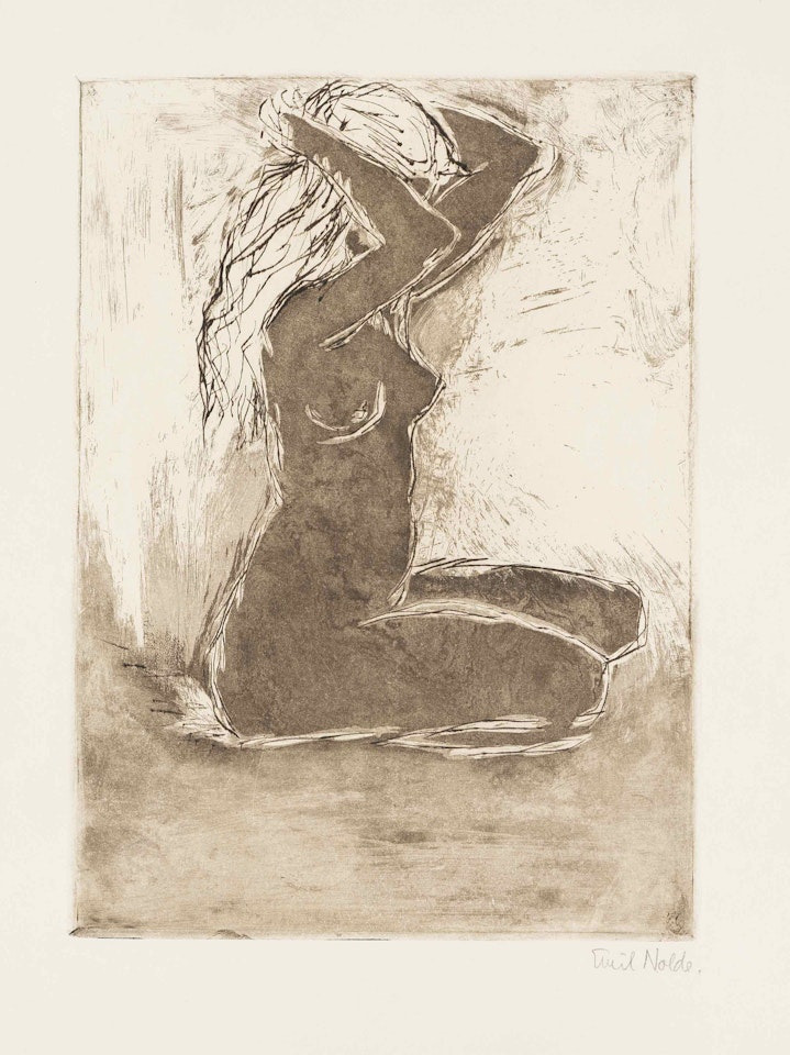 Kniendes Mädchen by Emil Nolde