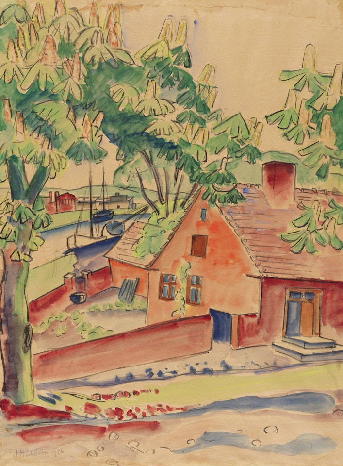 Haus unter Kastanien by Max Pechstein