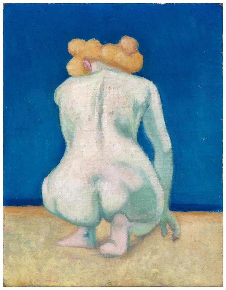 Femme blonde accroupie de dos by Félix Vallotton