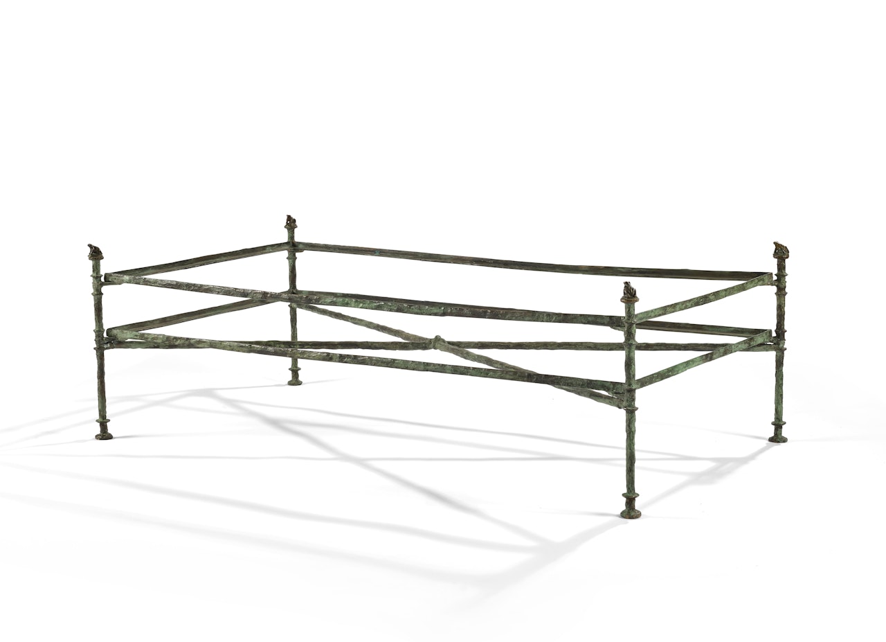 Table basse à double plateau aux grenouilles by Diego Giacometti