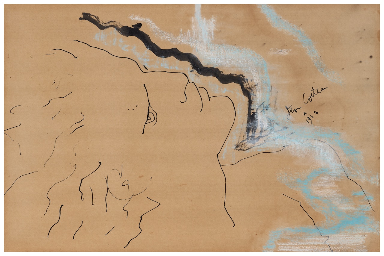Une tête renversée by Jean Cocteau