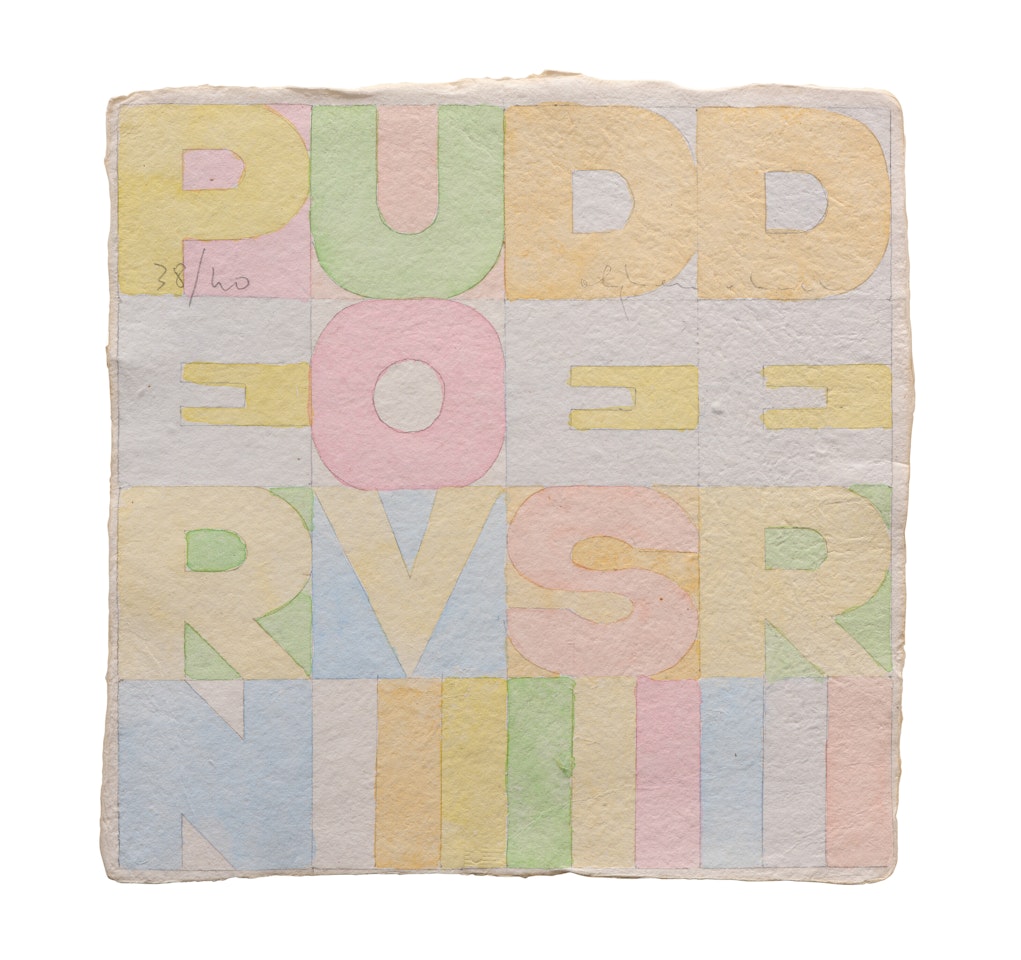 Per nuovi desideri (Nove quadrati); "THE CERTAIN AND THE UNCERTAIN (NINE SQUARES)" by Alighiero Boetti