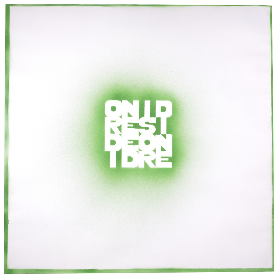 Ordine e disordine (Verde su verde); "ORDER AND DISORDER (GREEN ON GREEN)" by Alighiero Boetti