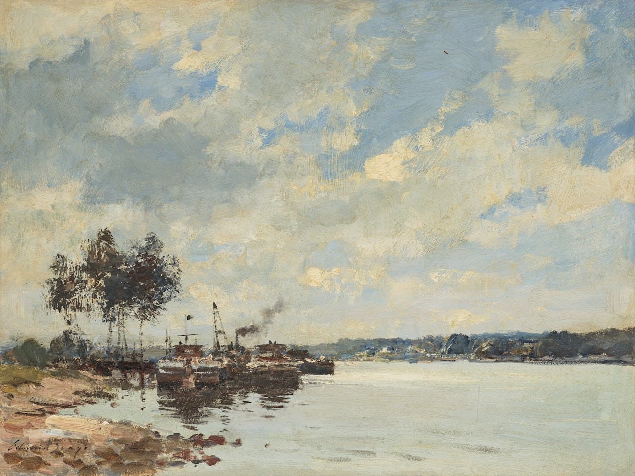 The Seine near Pont de L"Arche by Edward Seago