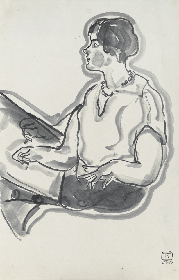 Woman Sketching by Sanyu
