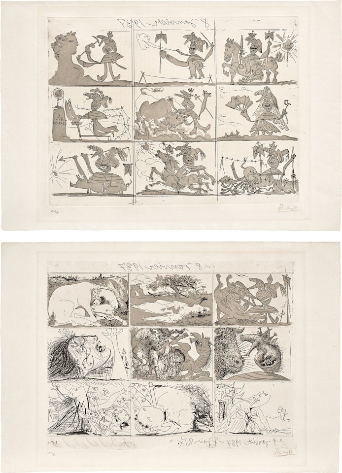 Sueño y mentira de Franco (The Dream and Lie of Franco) (Bl. 297-298, Ba. 615-616, C. Bks. 28) by Pablo Picasso