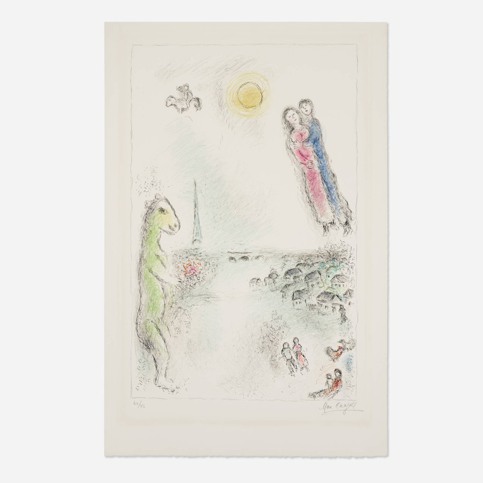 Les deux rives by Marc Chagall