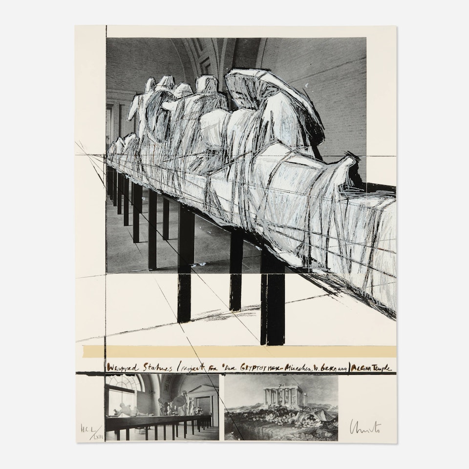 Wrapped Statues (Project for Der Glyptotek in Munich Aegean Temple) by Christo