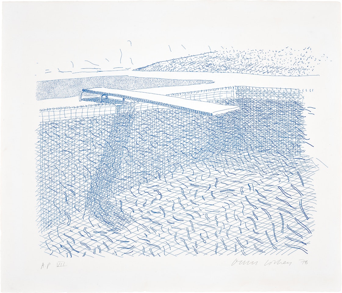 Lithographic Water Made of Lines (T.G. 253, M.C.A.T. 210) by David Hockney