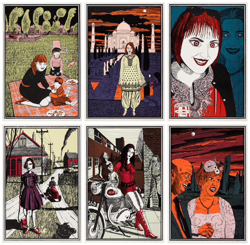 Six Snapshots of Julie (colour) by Grayson Perry