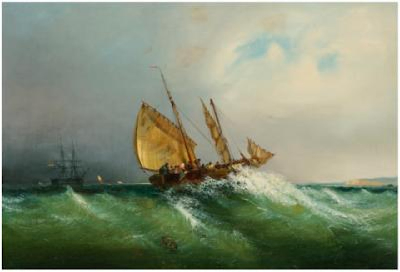A Fishing Boat by the Coast by Anton Melbye