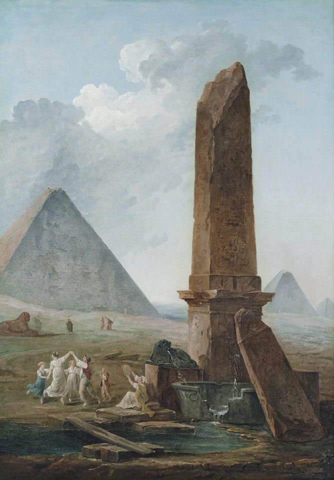 Farandole autour de monuments égyptiens by Hubert Robert