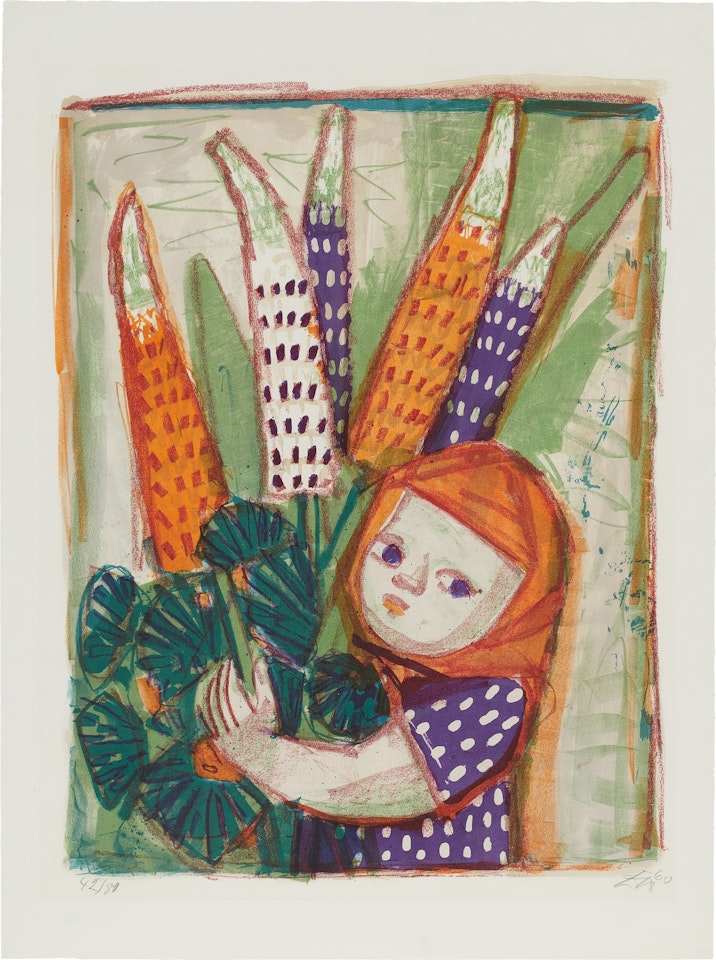 Kind mit Lupinen by Otto Dix