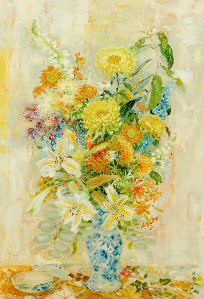 Liliums, delphiniums et Chrysanthemes by Le Pho