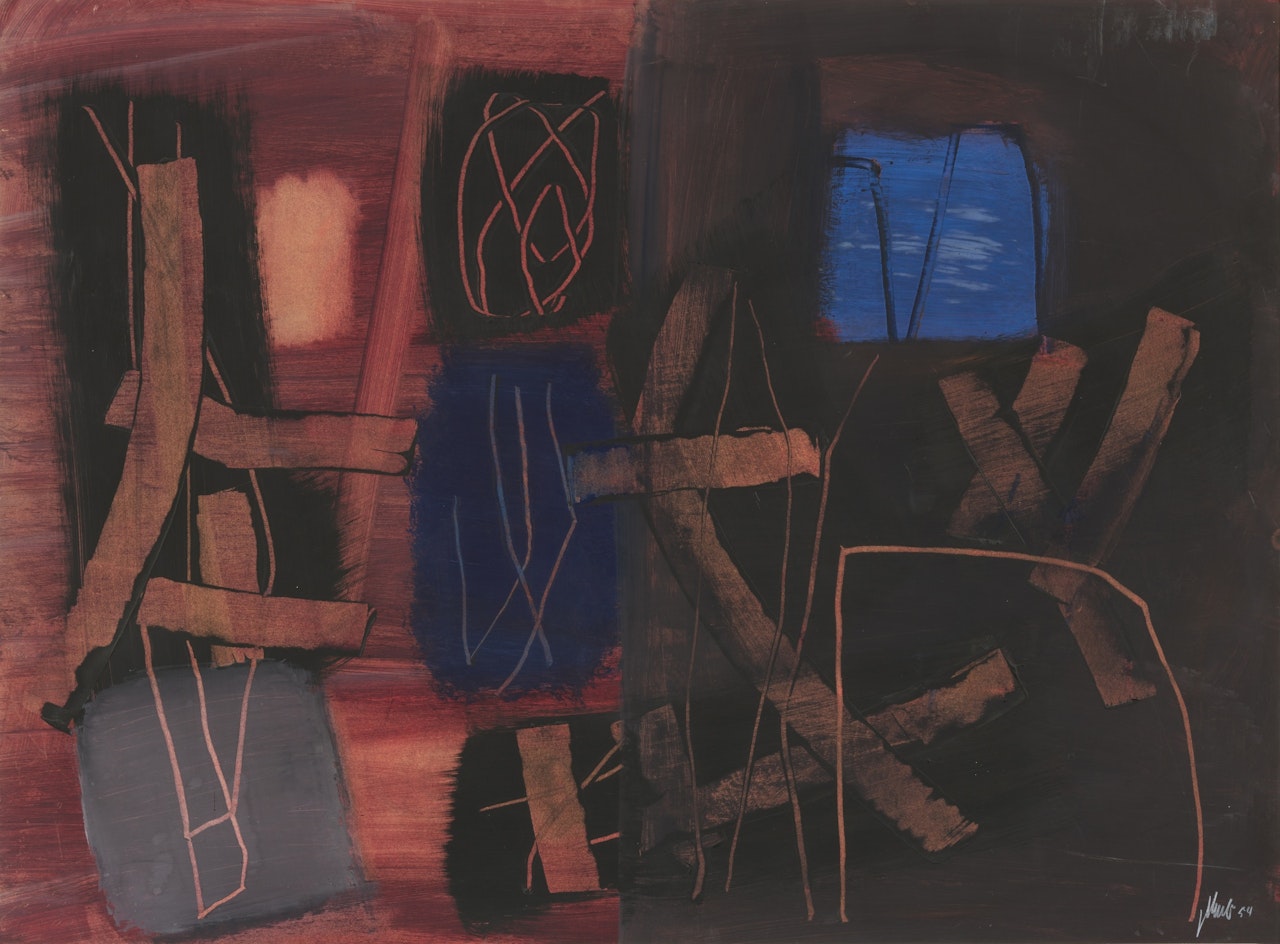 Grau nach Blau (Grey after blue) by Fritz Winter