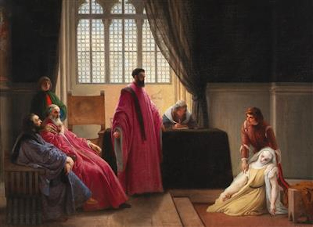 Valenza Gradenigo before the Inquisition by Francesco Hayez