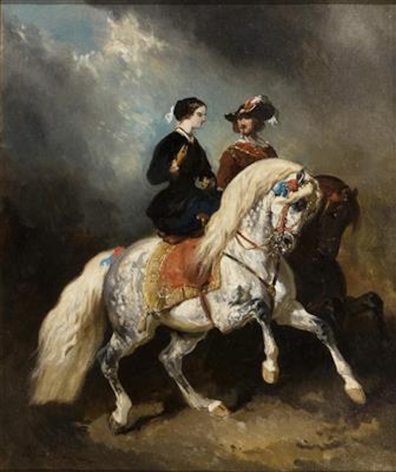 A romantic couple by Alfred de Dreux
