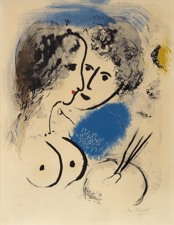Le Peintre à la palette (Mourlot 54) by Marc Chagall