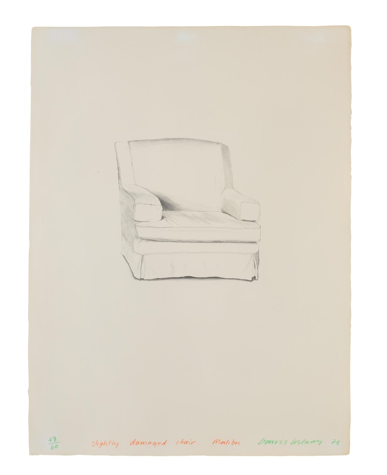 Slightly Damaged Chair - Malibu (Scottish Arts Council 142; M.C.A. Tokyo 133) by David Hockney