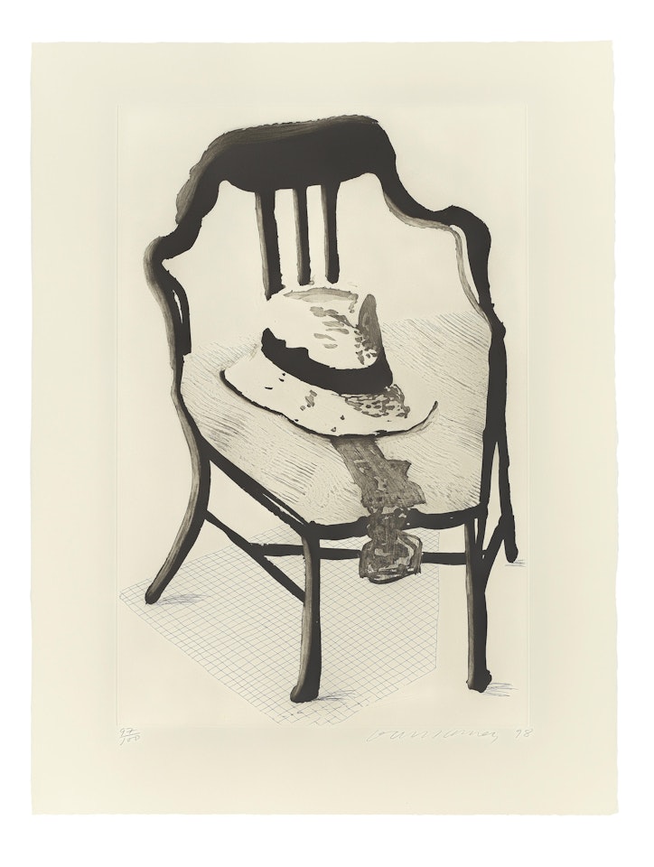Panama Hat with a Bow Tie on a Chair, from The Geldzahler Portfolio by David Hockney
