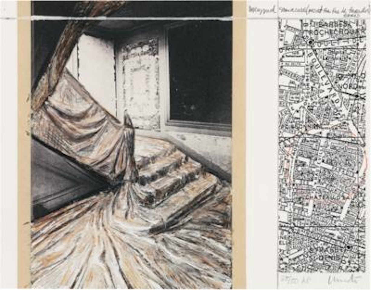 „Wrapped Staircase, Project for Rue de Paradis, Paris“ by Christo