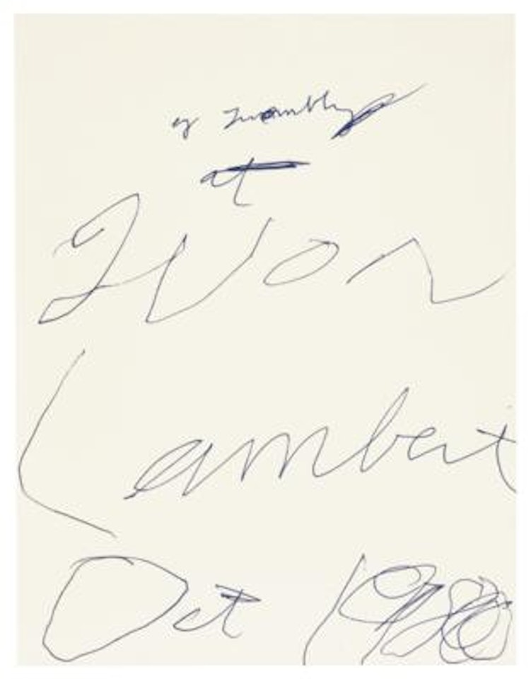 „Cy Twombly at Yvon Lambert Oct 1980“ by Cy Twombly