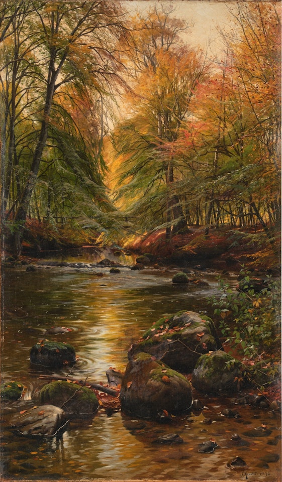 A Stream in Autumn by Peder Mork Monsted