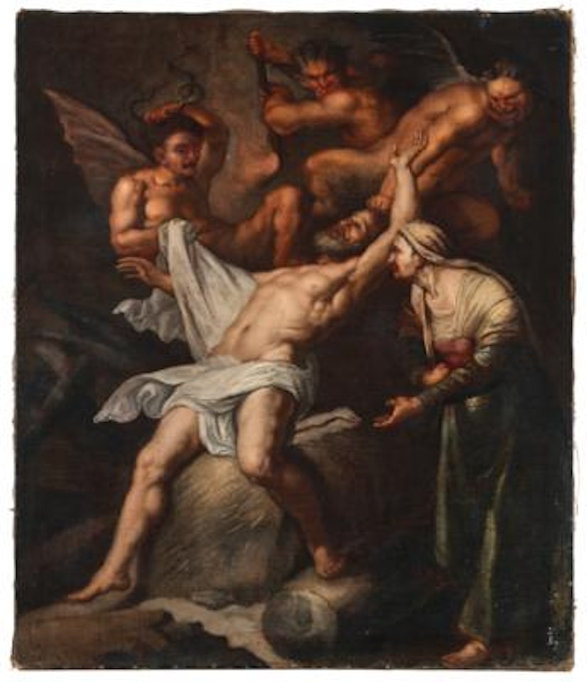 The Mocking of Job by Flemish School