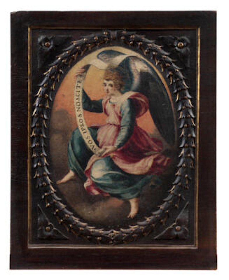 An angel holding a scroll by Florentine School