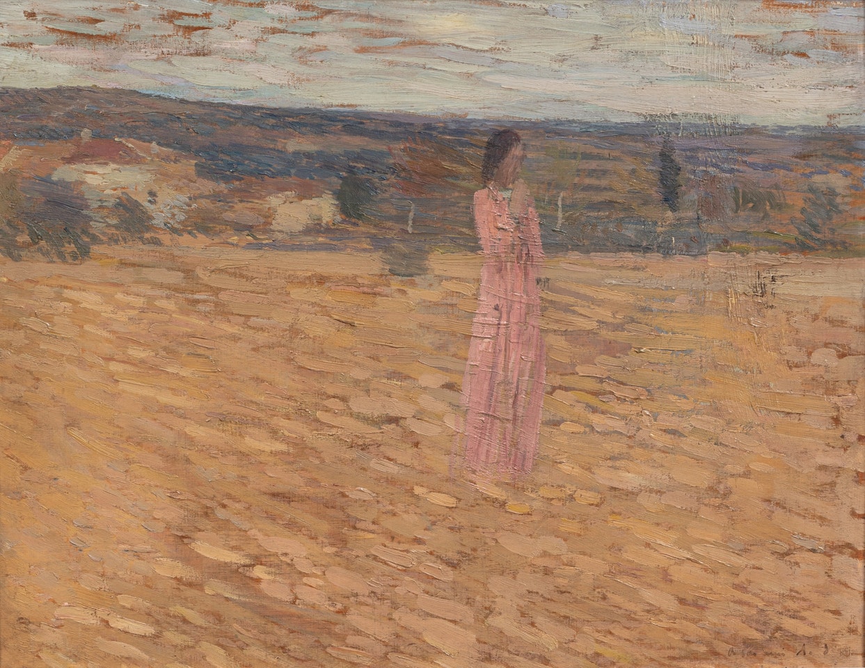 Study of a woman in a field by Henri Martin