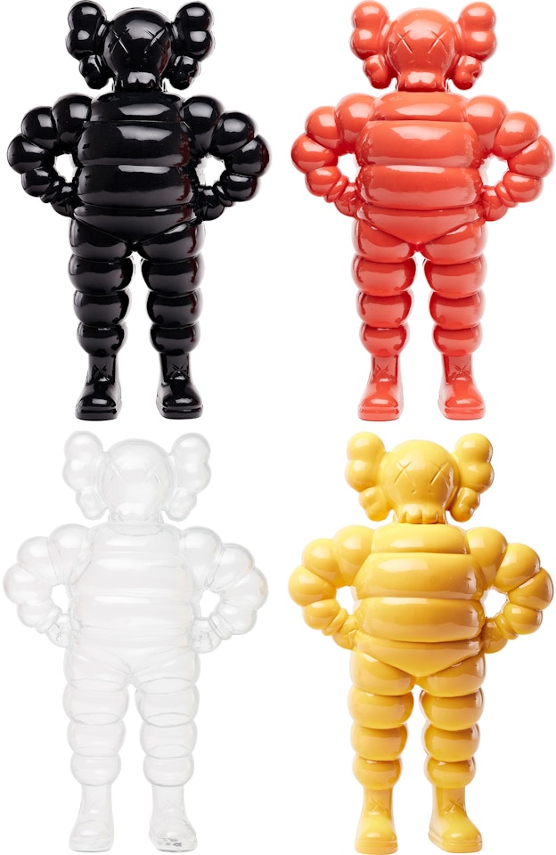 Four works: CHUM (i) (Black); (ii) (Pink); (iii) (Clear); (iv) (Yellow) by Kaws