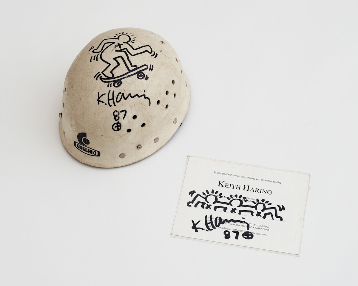 Untitled (Helmet and Invitation) by Keith Haring