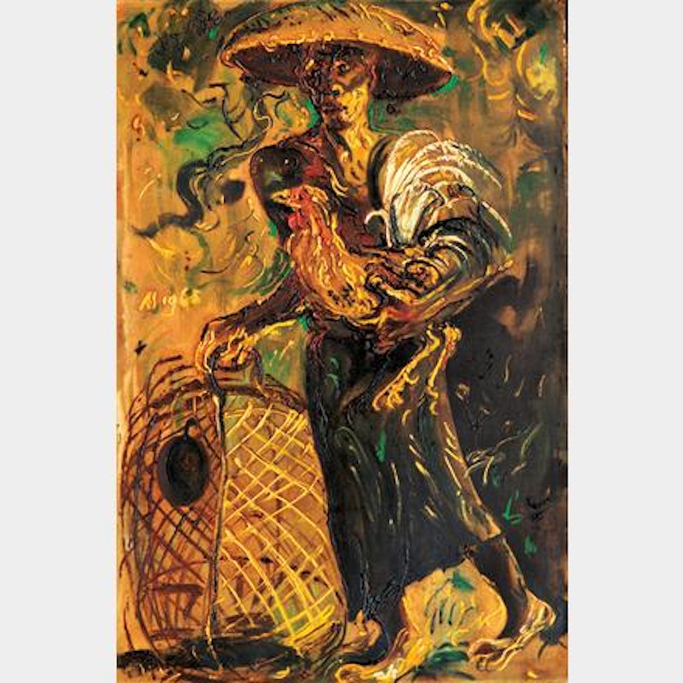 Bebotoh Ayam by Affandi