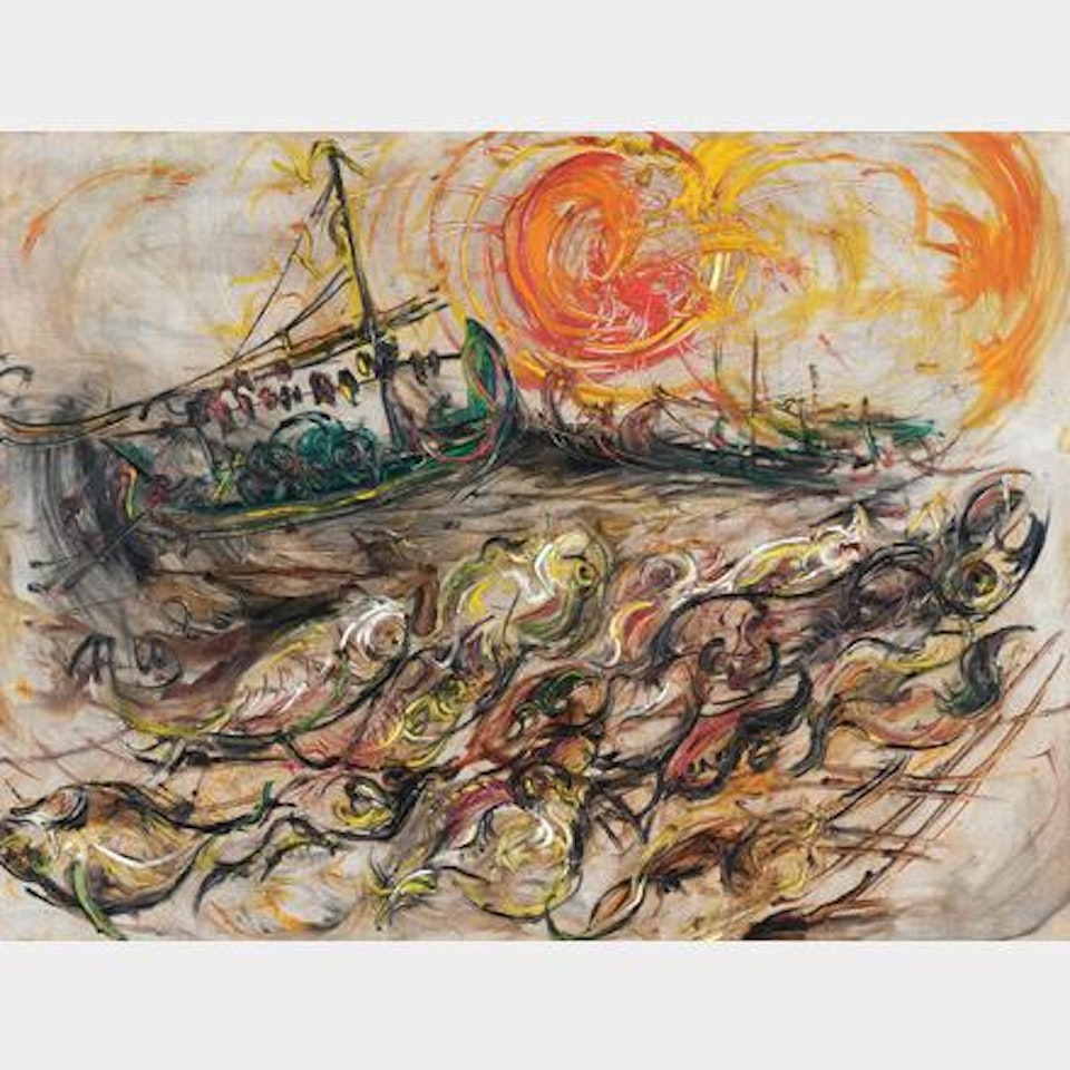 Panen Ikan ( Fish Harvest ) by Affandi