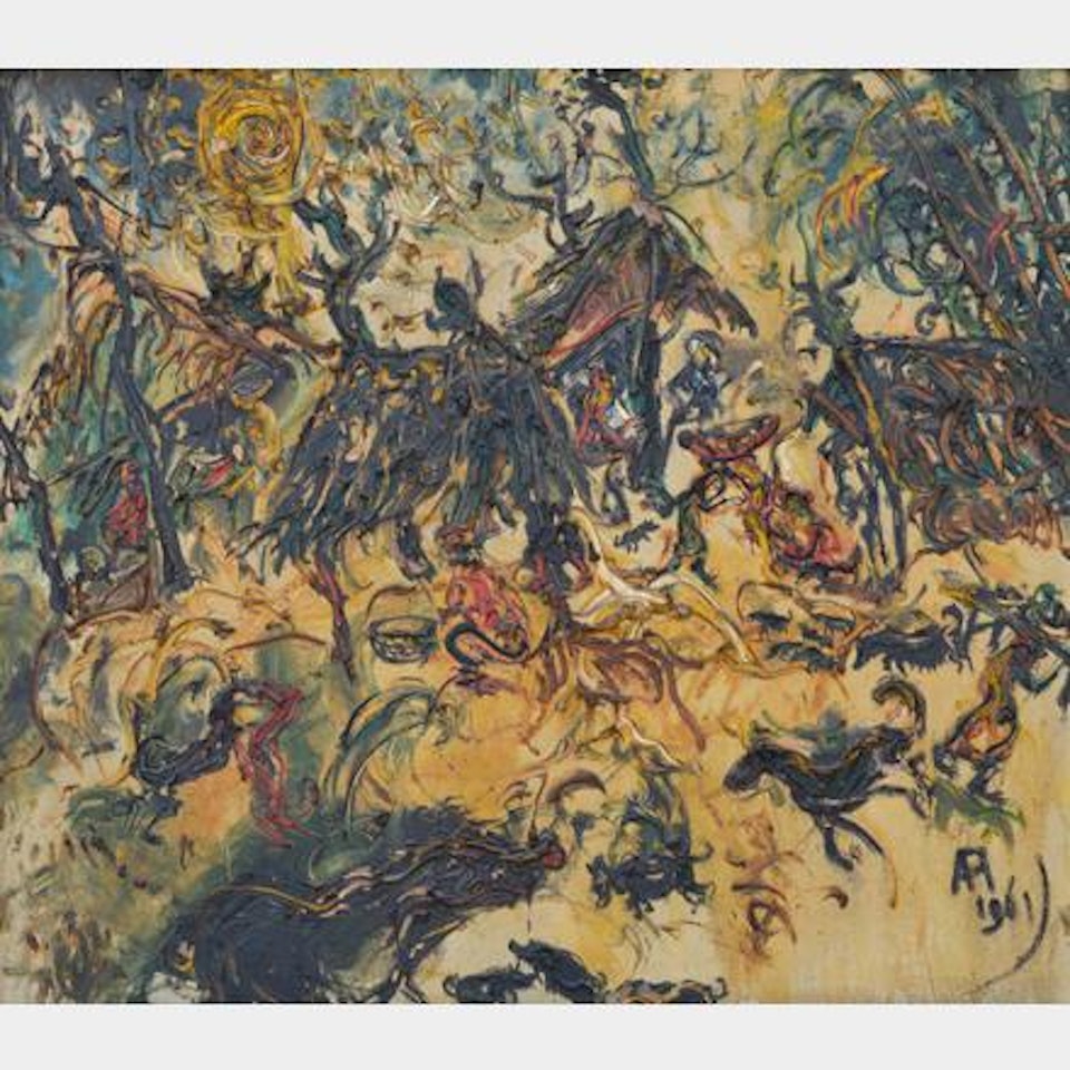 Pasar Babi di Bali (Pig Market in Bali) by Affandi
