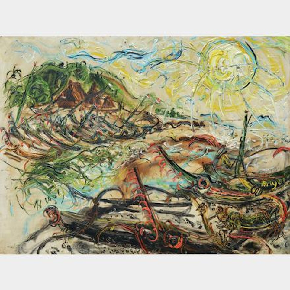Boats at Kusamba by Affandi