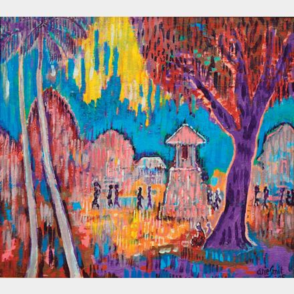 At Day Break, Villagers Go to Market or Field by Arie Smit