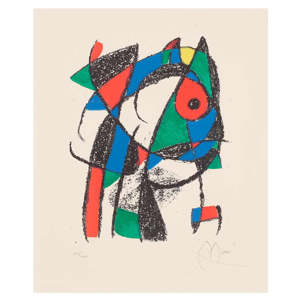 One plate, from Joan Miró Lithographs II (Mourlot 1037, Cramer bk. 198) by Joan Miró