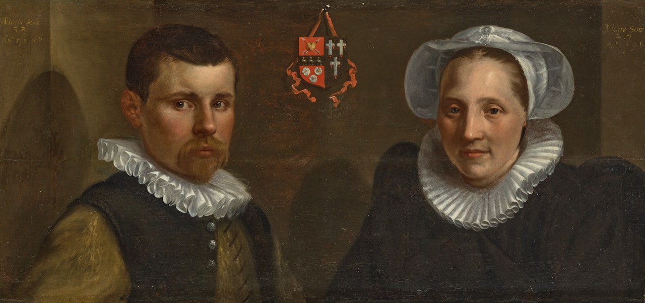 Portrait of a married couple, bust-length by Dutch School