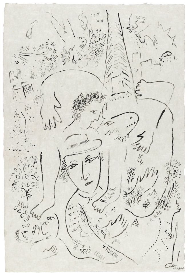 Autoportrait au chapeau à Paris by Marc Chagall