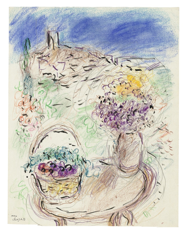 Esquisse pour "Ciel bleu sur Saint-Paul" by Marc Chagall