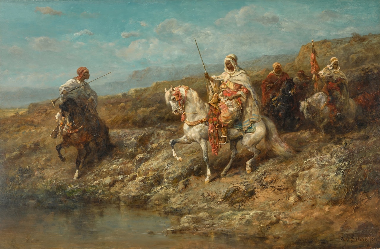 The watering hole by Adolf Schreyer