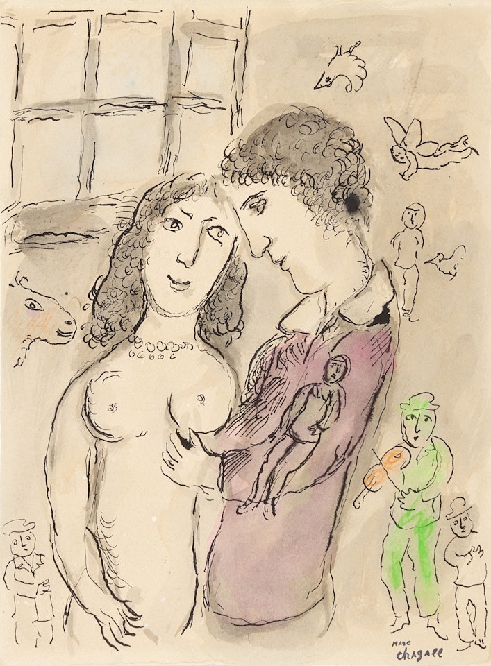 Les amoureux à la fenêtre by Marc Chagall