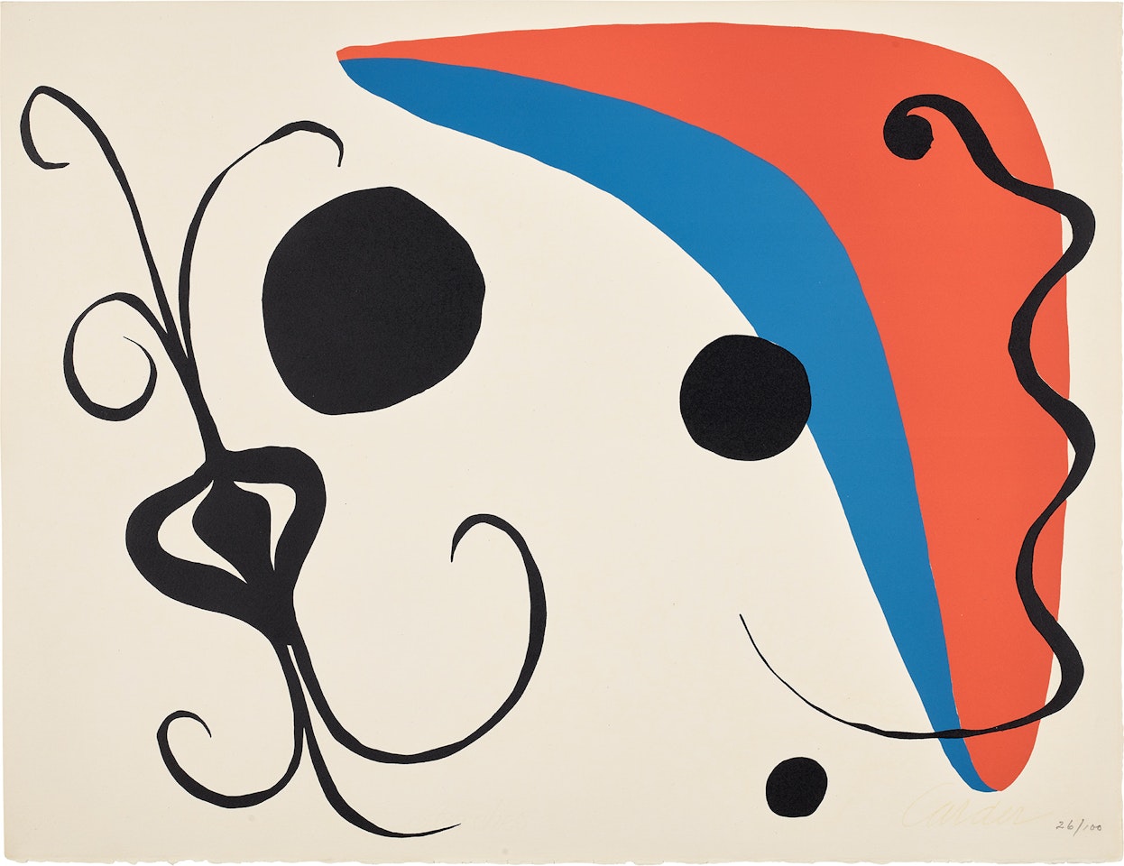 Boomerang rouge et bleu avec oignon (Red and Blue Boomerang with Onion) by Alexander Calder